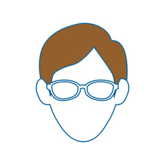 man with glassses, avatar icon over white background. colorful design. vector illustration