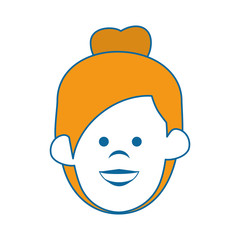 woman cartoon icon over white background. colorful design. vector illustration