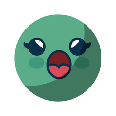 Fototapeta premium surprised cartoon face icon over white background. colorful design. vector illustration