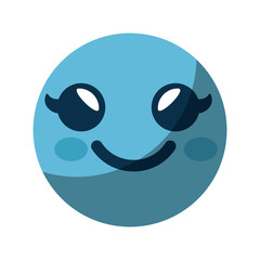 happy cartoon face icon over white background. colorful design. vector illustration