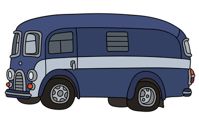 Retro blue service car