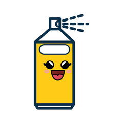 Kawaii spray bottle icon over white background. vector illustration