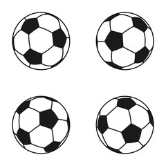 Icon set of Ball for european football. Soccer symbol, sign