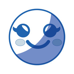 Obraz premium happy cartoon face icon over white background. vector illustration