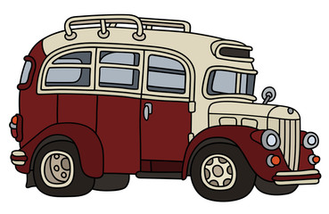 Vintage red and cream bus