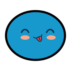 Fototapeta premium happy cartoon face icon over white background. colorful design. vector illustration