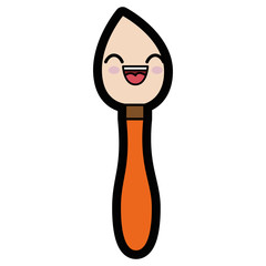 kawaii paint brush icon over white background. colorful design. vector illustration