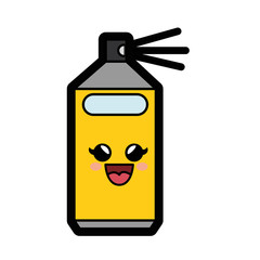 kawaii spray bottle icon over white background. colorful design. vector illustration