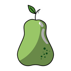 pear fruit icon over white background. vector illustration