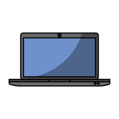 laptop computer icon over white background. vector illustration