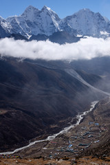 Landscape of Dingboche, highest year-long inhabited village in Himalaya, Nepal