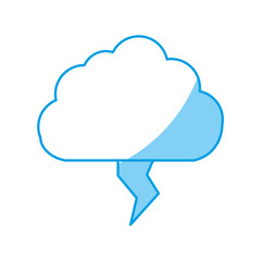 cloud and thunder icon over white background. vector illustration