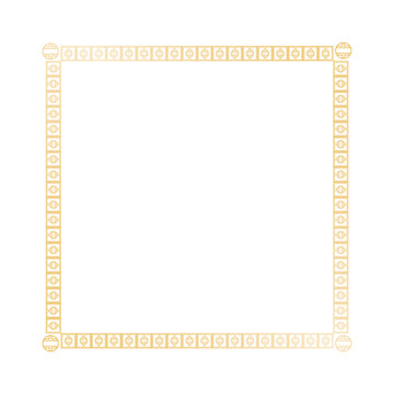 decoration square golden frame design image vector illustration