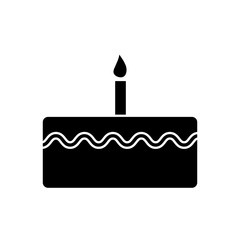 birthday cake with candles icon over white background. vector illustration
