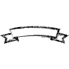 decorative ribbon icon over white background. vector illustration