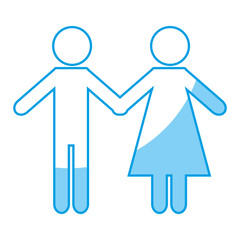 pictogram couple icon over white background. vector illustration