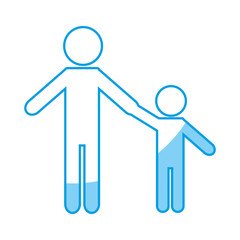 pictogram man and kid  icon over white background. vector illustration