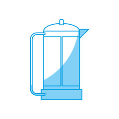 French Press Coffee Maker icon over white background. vector illustration