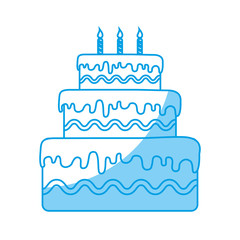 birthday cake with candle icon over white background. vector illustration