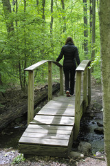 Fototapeta premium woman walking in woods