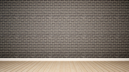 empty room and white brick wall in apartment or home - 3D Rendering