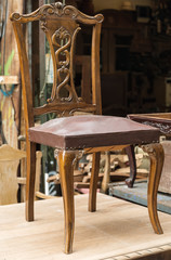 brown antique chair