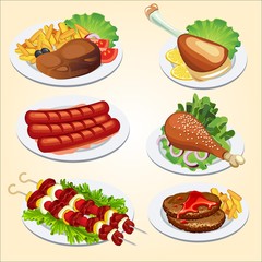 various dishes from meat