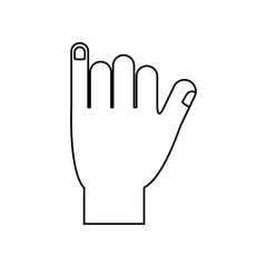 human hand icon over white background. vector illustration