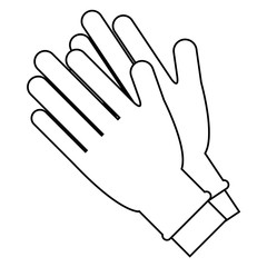 hands with medical gloves icon over white background. vector illustration