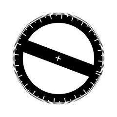 protractor ruler icon over white background. vector illustration