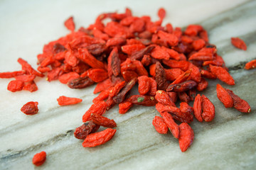 Goji berries on the table