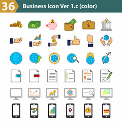 36 Business icon colorful 