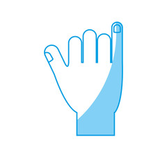 human hand icon over white background. vector illustration