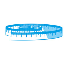 measure tape icon over white background. vector illustration