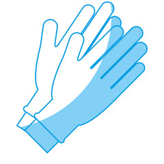 hands qith medical gloves icon over white background. vector illustration