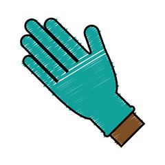 hands qith medical gloves icon over white background. vector illustration
