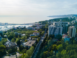 Aerial view of city center