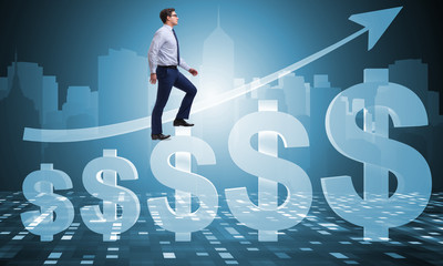 Businessman in american dollar concept