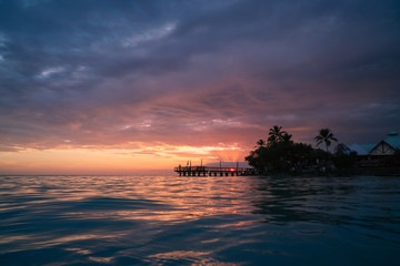 Fototapeta na wymiar Caribbean Sunset after the storm