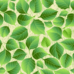 Seamlessly repeating green leaves