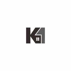 K One Letter logo home