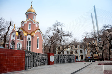 Naklejka premium Russia, Vladivostok, April 8: Chapel in honor of fallen heroes