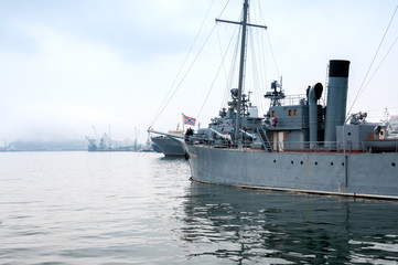 Russia, Vladivostok, April 8: ships on the sea