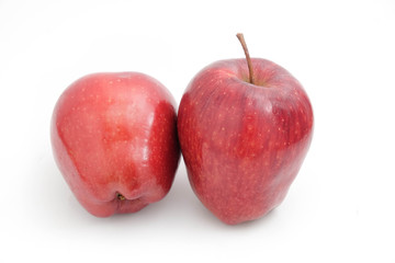 Red apple on white background