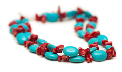 Jewellery necklace isolated on the white background