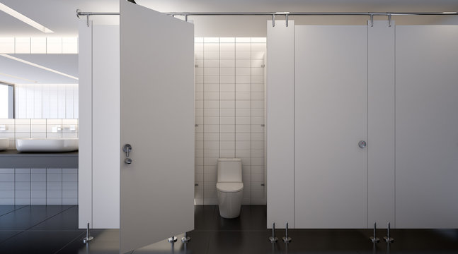 Public toilet , 3d rendering