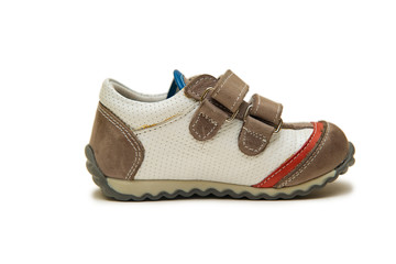 Baby shoes isolated on the white background