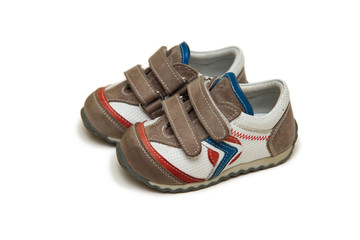 Baby shoes isolated on the white background