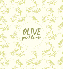 Obraz premium Seamless vector pattern ink drawn olive branch