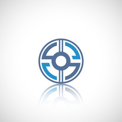 Abstract circle logo with reflect.